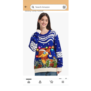 MGparty Ugly Christmas Sweater for Women 2025 Christmas Cute Light Up Sweaters Holiday Party Novelty Funny Pullover, M