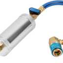 AC Oil Injector Tool R134A R410A R22 R12 Refrigerant Compressor Oil Dye Injector 2Oz AC Dye Kit Well-sealed AC Oil Injector Kit Fast AC Recharge Kit with 1/4" SAE Thread&R134a Quick Coupler HVAC Tools