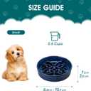 vancasso Ceramic Slow Feeder Dog Bowls, Puzzle Dog Food Bowls with Floral Maze, Anti -Slip Pet Food Dish for Small Breed, 0.6 Cups, Blue