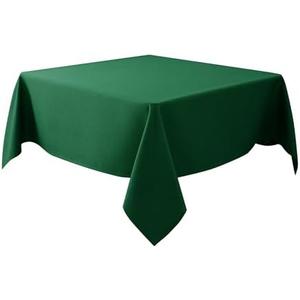 Biscaynebay Textured Fabric Christmas Square Table Cloth 60x60 Inch, Hunter Green Water Resistant Spill Proof Tablecloths for Dining, Kitchen, Wedding and Parties etc. Machine Washable