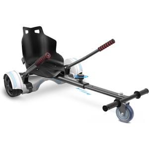 Hiboy HC-01 Hoverboard Seat Attachment for 6.5" 8" 8.5" 10" Hoverboards, Easy Assembly & Adjustable Frame Length Buggy Attachment, Hoverboard Go Kart Accessory for Kids & Adults (Black)