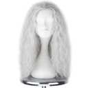 Witch Wig Old Lady Wig Women Long Grey Curly Costume Wig Cosplay Halloween Hair, Silver Grey