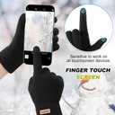 Winter Gloves Women, Touchscreen Warm Lining Glove, Elastic Knitted Gloves for Women Men (Black)
