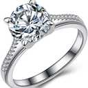 Jude Jewelers Stainless Steel 2.0 Carat Wedding Engagement Propose Statement Anniversary Halo Ring 9.5 Size