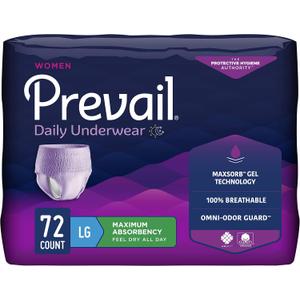 Prevail Proven | Large Pull-Up | Women's Incontinence Protective Underwear | Maximum Absorbency | 72 Count
