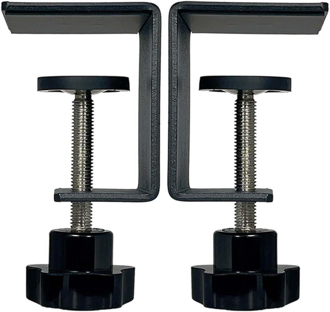 Heavy Duty Desk Clamps Protective Pads - 2 Pack Metal C-Clamps for Table, Acrylic/Plexiglass/Plastic/Wood Sheets | Secure Workspace Grip