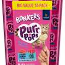 Bonkers Purrpops Cat Treats, Salmon and Tuna Flavors, 18 Count Value Pack