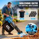 3-in-1 Electric Leaf Blower Vacuum Mulcher Cordless with 45L Bag for Yard