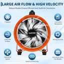 8 Inch Utility Blower Exhaust Fan, Portable Industrial Exhaust Fan with 16.4 ft Flexible Duct Hose, 1100 CFM Low-Noise Air Mover Blower Fan/Extractor/Ventilator for Basements, Workshops, Warehouses, 8 inch Fan+16.4 ft Ducting