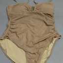 Eomenie One Piece Swimsuit for Women Tummy Control Ruched Bathing Suit Cutout U Wire Swim Suits (Large)