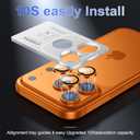 for iPhone 17 Pro Max/iPhone 17 Pro Lens Protector[Shatterproof 9H Tempered Glass] [1:1 Invisible Ultra Clarity Cover,Orange