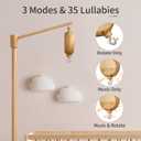 FEISIKE Baby Crib Mobile Arm with Music Box Spin Motor, 57.4 Inch Mobile Arm for Crib Wooden Nursery Decor Hanger Holder for DIY Mobile