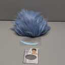 Qaccf Short Straight Halloween Costume Cosplay Party Wig with Eyebrow Set (Blue)