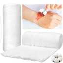 VitalCozy 2 Pack White Cotton Roll Non-sterile Cotton for Wound Care Absorbent Soft Cotton Rolled Multipurpose Cotton Use for Cosmetic Application and Product Removal