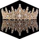 Gold Crown for Women Crystal Princess Tiaras Rhinestone Queen Headband Wedding Bridal Hair Accessories Birthday Prom Pageant Party Coming of Age Ceremony Photo Props
