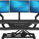 VERSADESK PowerPro 40 x 24 Standing Desk Converter | 40 inch Electric Height Adjustable Sit to Stand Desk Riser w/ Keyboard Tray & USB Hub - Ergonomic Workstation for Home & Office, Black
