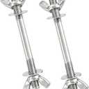 2PCS Car Air Cleaner Stud Kit, Stainless Steel Vehicle Air Cleaning Mounting Bolt, Performance Automotive Carburetor Stud Wing Nut Adapter Set Accessories, Universal Fit (5.12 x 0.20 Inches) (Silver1)