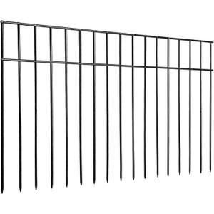 Adavin Small/Medium Animal Barrier Fence,15 Pack 24 in(L)X 15 in(H) Underground Decorative Garden Fencing, Dog Rabbits fences Black Metal Fence Panel Ground Stakes for Outdoor Patio.Total length 30 Ft