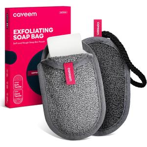 Soap Saver Bag, Rough and Soft Exfoliation Soap Pouch for Bar Soap, Soap Mesh Pocket Bar Holder for Washing Body, Soap Sack Sponge Bag for Shower Bath (2 Pack)