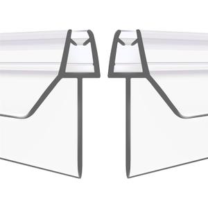 2-Pack Frameless Shower Door Bottom Seal (1/4'' X 39'') Clear Glass Shower Door Sweep Strip can Covers up to 23mm Gap - Stop Leaks