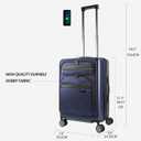 KROSER Hardside Expandable Carry On Luggage 22x14x9 Airline Approved With Front Business Pockets, 20 Inch Suitcases with Wheels, Carry on Suitcase with TSA Lock & USB Port, Navy
