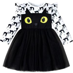 LYSMuch Toddler Girl Long Sleeve Tulle Dress Tutu Baby Dresses Kid Holiday Clothes (5-6 Years, White)