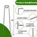 AAGUT Landscape Staples 12 Inch Galvanized Anti-Rust Garden Stake 11 Gauge