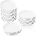 30 Piece Ceramic Appetizer Plates, 5.6 Inch Small Dessert Plates Set, White Round Plates for Bread, Butter, Snack, Lightweight Dinnerware Saucer Sets - Ivory, Oven, Microwave & Dishwasher Safe