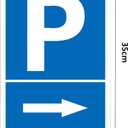 2-pack Parking Sign This Way to Parkinglot Aluminum Signage, Show Where to Park, Size 25 X 35 cm, Blue