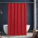 N&Y HOME Fabric Shower Curtain or Liner with Magnets - Hotel Quality Red Shower Curtain for Bathroom, Machine Washable, Water Repellent - Red, 72x72
