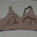 Deep V Wireless Jelly Bras for Women No Underwire Seamless Push Up Comfortable Tshirt Bralettes Everyday Bra (Large, Grey)