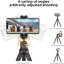 K&F CONCEPT Mini Tripod Stand, Flexible Camera Cellphone Tripod with Bluetooth Remote, 1/4'' Screw with Phone Holder&Cold Shoe, 6.6lbs Max Load Compatible with Smartphone/Canon Nikon Sony Camera, Black