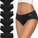TANSTC Womens Underwear Low Rise Cotton Hipster Panties Soft Stretch Briefs Breathable Ladies Underpants 6 Pack, XL