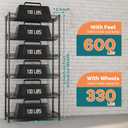 Himimi 6 Tier Rolling Storage Cart, Metal Wire Basket Rack with Wheels, Adjustable Storage Shelves Organizer Shelf for Kitchen Pantry Garage Laundry Room Bathroom, 30" W X 13.5" D X 63" H, Black