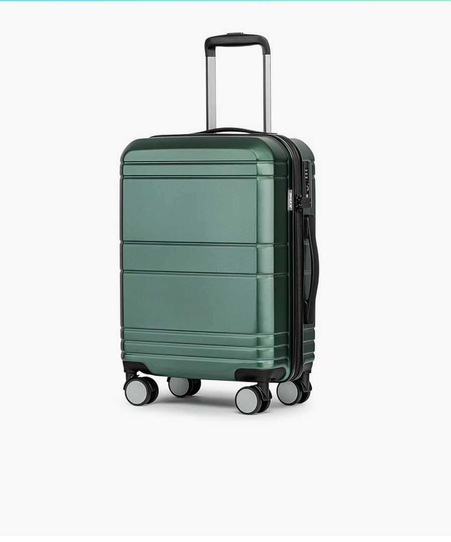 KYME Carry On Luggage 22x14x9 Airline Approved with TSA Lock Hard Shell Carry On Suitcase Lightweight Suitcases with Wheels Small Luggage for Men Women,Carry-On 20 Inch,Green