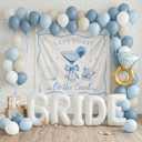 Last Toast on the Coast Bachelorette Decorations Blue bridal shower sand Balloon Garland Kit with Backdrop Huge 40 inch BRIDE letter Diamond Ring balloons for Hen Party Wedding Engagement supplies