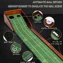 YOUCZON Putting Green Indoor,Golf Putting Mat with Auto Ball Return,Premium Crystal Velvet Surface, Practice Putting mat, Perfect Training Aid & Gift for Golf Lovers Christmas