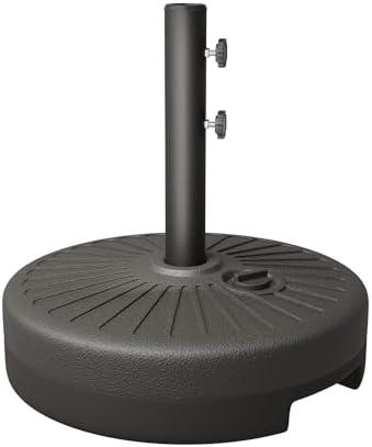 AreShark Patio Umbrella Stand, Outdoor Umbrella Base 22L Water Filled Stand, Market Patio Outdoor Heavy Duty Umbrella Holder (Black)