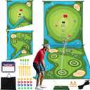 TOY Life Golf Chipping Game, Double-Sided Sticky Golf Pro Battle Mat with 20 Sticky Balls & 4 Darts, Backyard Chipping Games for Adult Kids Outdoor & Indoor
