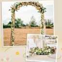 6Pcs 35Ft Eucalyptus Garland with White Rose Flowers, Faux Greenery Garland Vines, Artificial Flower Garlands for Wedding Table Backdrop Arch Wall Party Ceremony Decorations