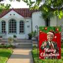 5 x WENWELL Santa Merry Christmas Garden Flag,Donald Burlap Yard Flags,Make Christmas Great Again House Banner for Outdoor,Double-Sided 12 x 18 Inch
