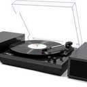 Vinyl Record Player,Record Player for Vinyl with External Speakers, Black Pearl