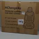 HChengkikz Nappa Leather Car Seat Covers Full Set, Red Car seat Protector 5 Seats, Waterproof Car Seat Cushion, Universal Automotive Seat Covers Fit for SUV Truck Pick-up Sedan, Front and Rear