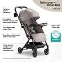 Mompush Lithe V2 Lightweight Travel Stroller Snack Tray Included, Khaki