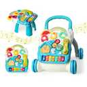 Sit to Stand Baby Walker, Activity Center with Music and Light, Activity Table for Toddlers, Push Toys for Babies Learning to Walk, Early Education Toys for Infant Boys Girls 6 Months Up (Blue)