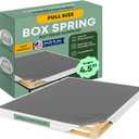 Greaton, Unassembled Full Bed Inch Wood Box Spring Only – Amish Made in USA – Quiet Noise-Free Replacement Mattress Packed Flat, Easy Assembly (White), 4.5" Foundation