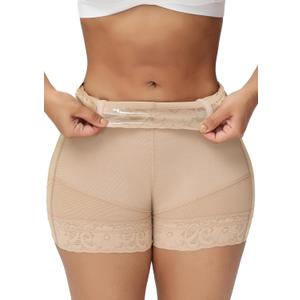 SHAPSHE Butt Lifting Shapewear for Women Tummy Control Body Shaper Shorts Slimmer Flat Tummy Butt Shaper Panties (Large, Beige)