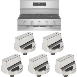 W11517334 Gas Range Stove Knobs Replacement for Whirl-Pool Stove Parts WEG745H0FS0 WEG745H0FS1 WEG515S0FS0 for Whirl-Pool Gas Range Parts Burner Control Knobs Stove Top Knobs 5 Pcs