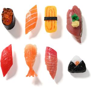 Cute Sushi Fridge Magnet Japenese Food Fun Magnets for Refrigerator Whiteboard, Fake Sushi Food Play Toys for Dollhouse Cake Kitchen Decoration Gifts (Sushi 1)