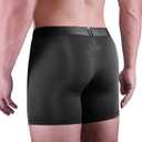 Men's Underwear 3 Pack Micro Modal Boxer Briefs Open Fly (Black, XXL)